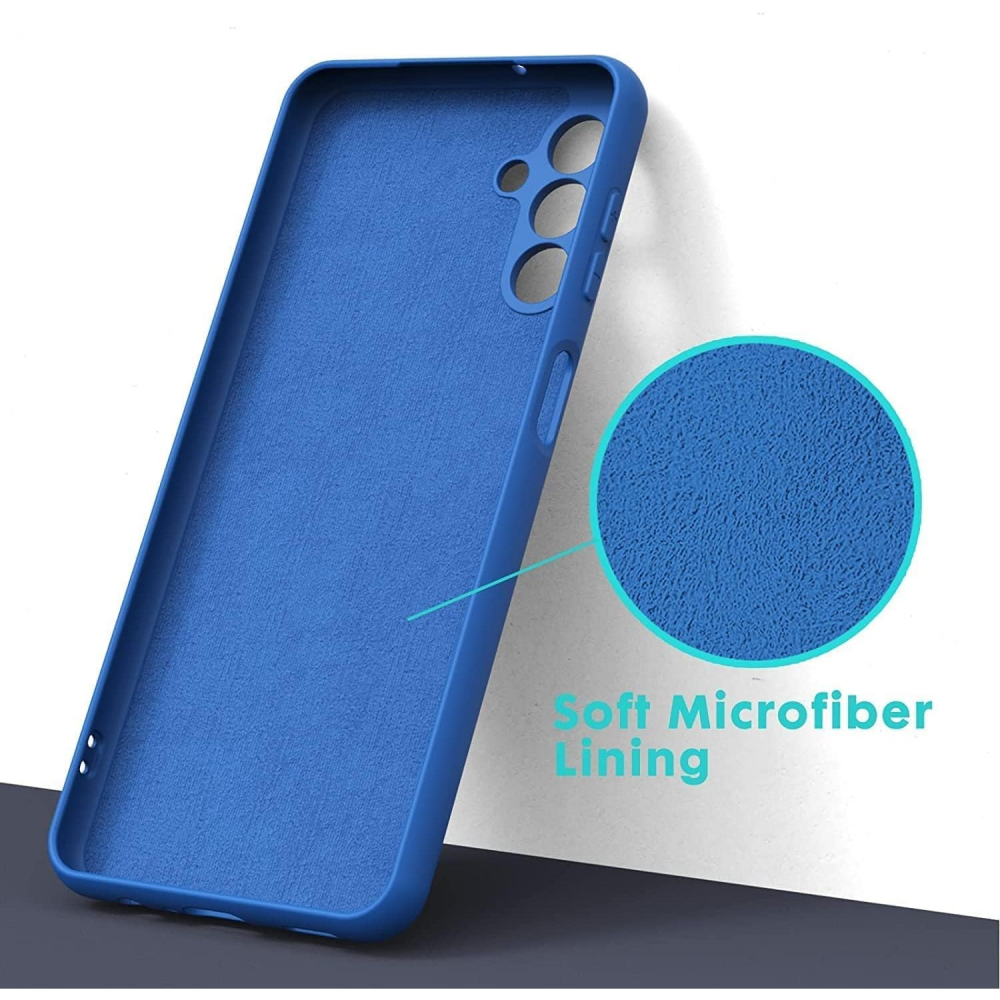 Husa de Protectie, Flippy, Samsung Galaxy A55, Liquid Silicone, Microfibra pe Interior, Protectie Antisoc, Compatibil Incarcare Wireless, Albastru [5]
