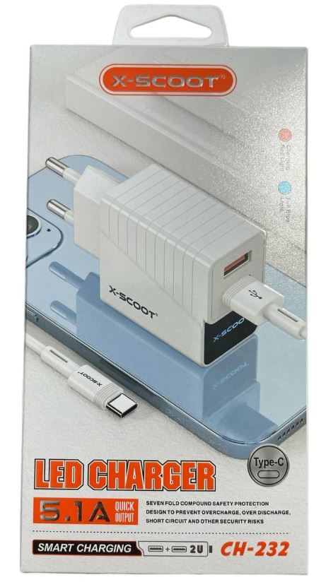 Incarcator USB TIP C, 2 Porturi, 5.1A-20W, Compatibil Samsung, Huawei, Xiaomi Alb [4]