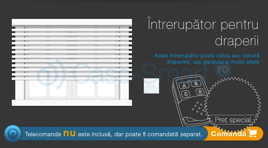 Intrerupator draperie wireless cu touch Livolo din sticla [6]