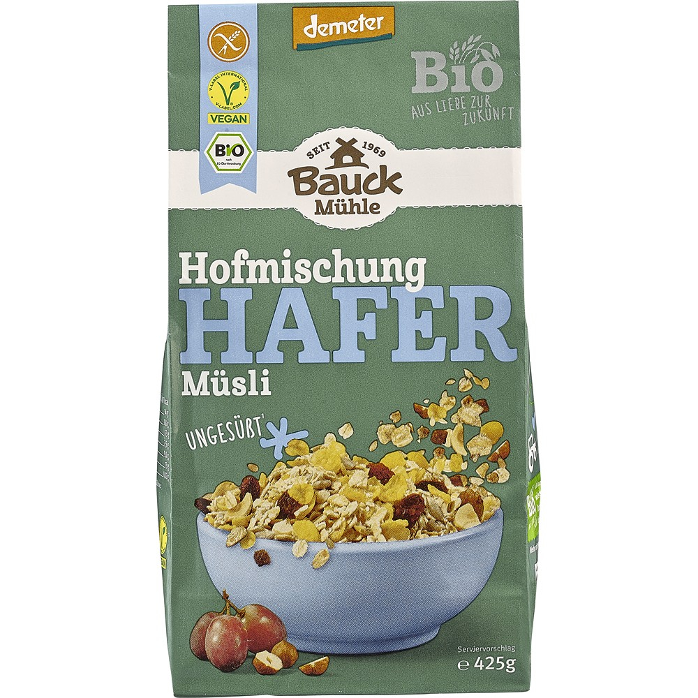 Musli bio neindulcit cu ovaz, stafide si alune fara gluten, demeter [1]