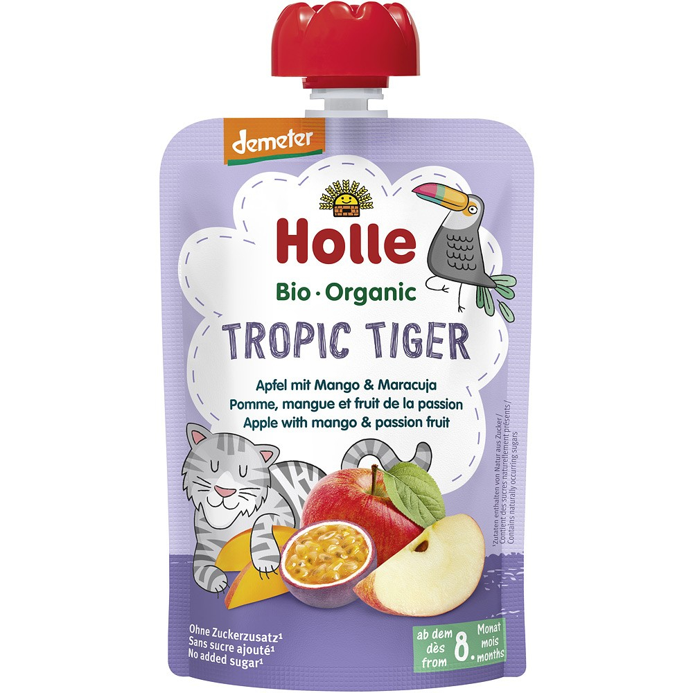 Piure bio de mere cu mango si fructul pasiunii pentru copii, +8 luni [1]