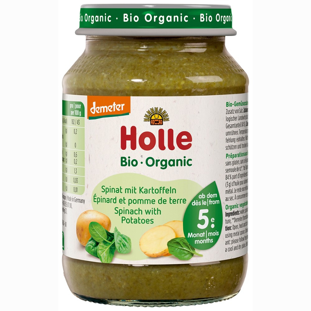 Piure bio din spanac si cartofi pentru copii, fara gluten, +5 luni [1]