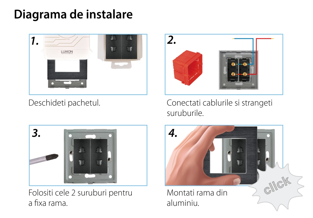 Priza Dubla cu Module Inguste cu Rama din Aluminiu LUXION [9]