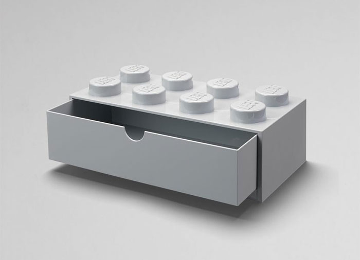 Sertar de birou LEGO 2x4 gri [2]