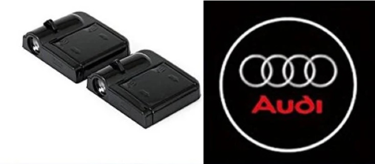 Set 2 lampi proiectoare logo AUDI cu lumina LED AUDI [1]