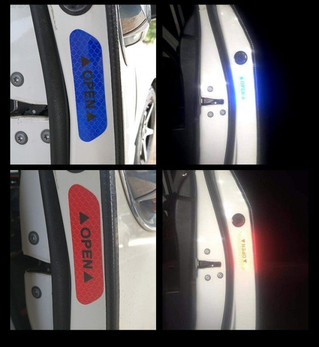 Autocolant avertizare luminoasa, anticoleziune OPEN reflectorizant [3]