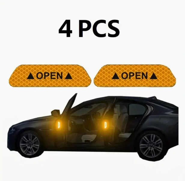 Autocolant avertizare luminoasa, anticoleziune OPEN reflectorizant [3]