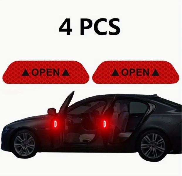 Autocolant avertizare luminoasa, anticoleziune OPEN reflectorizant [1]