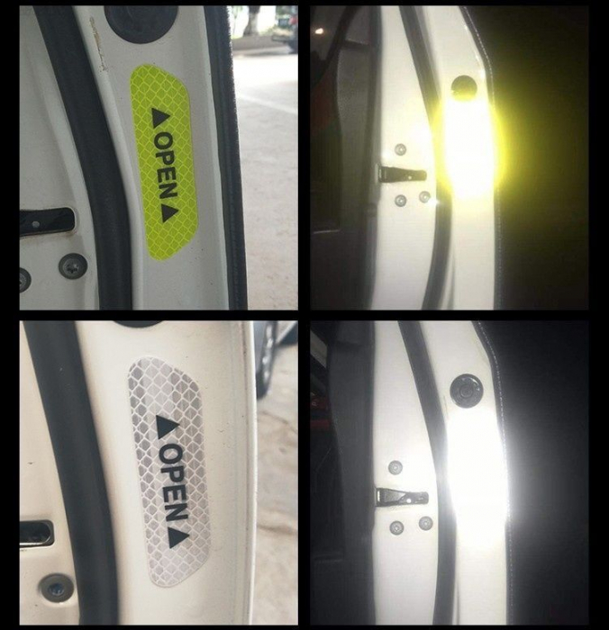 Autocolant avertizare luminoasa, anticoleziune OPEN reflectorizant [4]