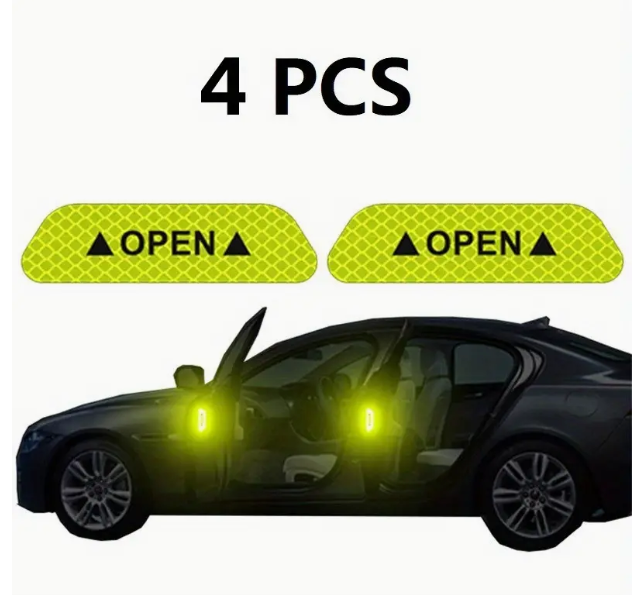 Autocolant avertizare luminoasa, anticoleziune OPEN reflectorizant [1]