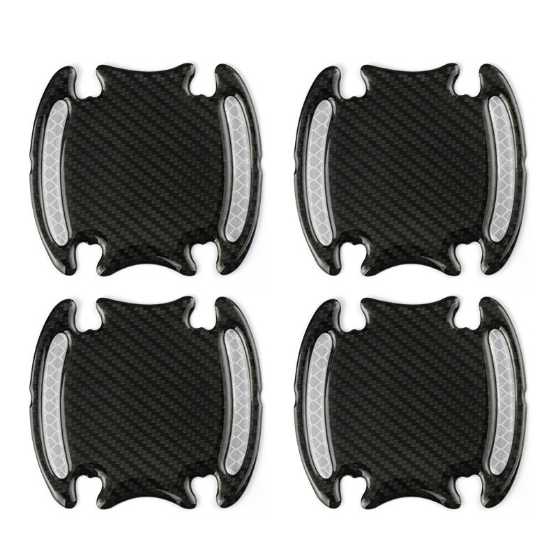 Set 4 buc autocolant protectie zgarieturi maner usa masina, reflectorizant, fibra de carbon [2]