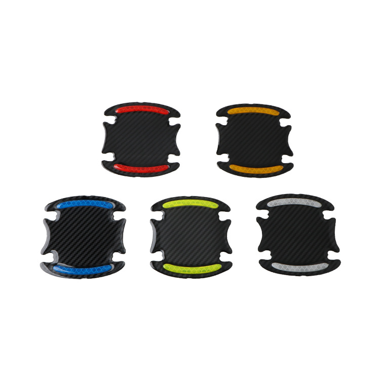 Set 4 buc autocolant protectie zgarieturi maner usa masina, reflectorizant, fibra de carbon [2]