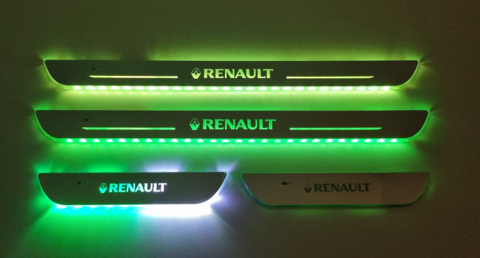 Set 4 protectii magnetice iluminate LED pentru pragul masinii cu logo RENAULT [6]