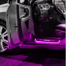 Set 4 protectii magnetice iluminate LED pentru pragul masinii cu logo TOYOTA [5]
