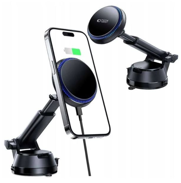 Suport auto, Dashboard Mount, Compatibil MagSafe, Incarcare wireless 15W, Cablu USB-C 1m inclus, Negru [3]