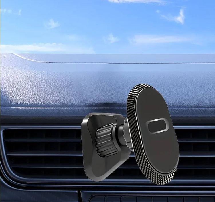 Suport auto magnetic de telefon, Grila ventilatie, Minimalist, Durabil, Compatibil universal, Rotatie 360, Negru [2]
