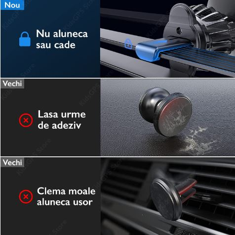 Suport auto magnetic de telefon, Grila ventilatie, Minimalist, Durabil, Compatibil universal, Rotatie 360, Negru [5]