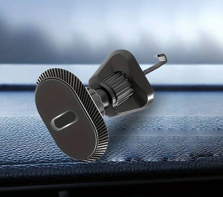 Suport auto magnetic de telefon, Grila ventilatie, Minimalist, Durabil, Compatibil universal, Rotatie 360, Negru [3]