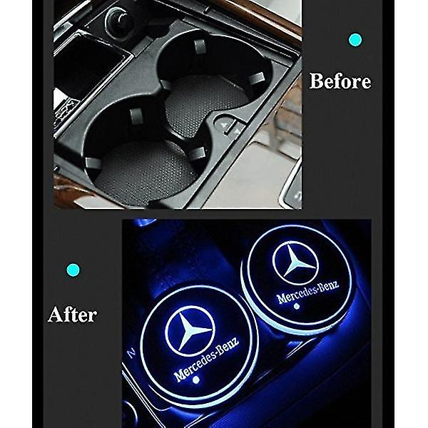 Suport auto pentru pahare cu lumina inteligenta LED cu logo BMW [5]