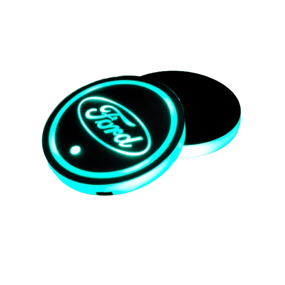 Suport auto pentru pahare cu lumina inteligenta LED cu logo FORD [2]