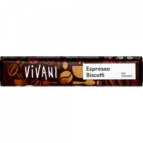 Ciocolata bio - Baton bio de ciocolata espresso biscotti