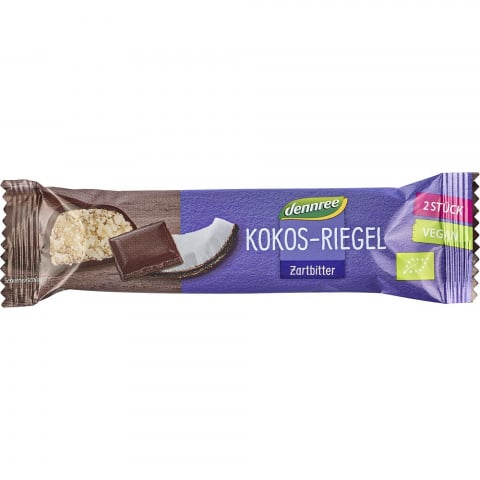 Produse BIO - Baton bio de cocos cu glazura de ciocolata amaruie