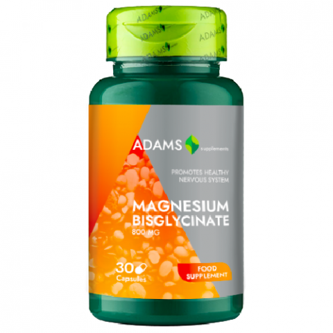 Vitamine si Suplimente - Bisglicinat de Magneziu 800mg 30cps. Adams