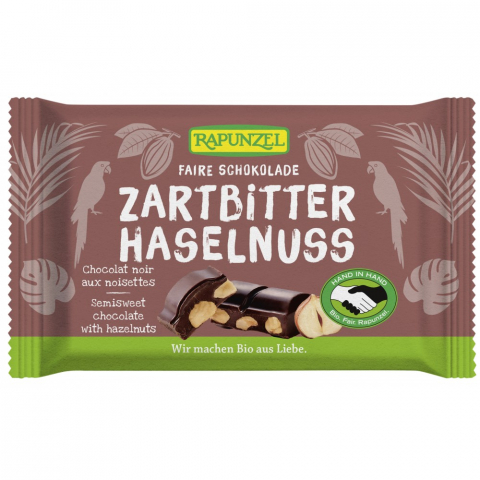 Produse BIO - Ciocolata bio amăruie Cristalino 60% cacao si alune intregi HIH