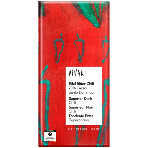 Ciocolata bio - Ciocolata bio amaruie cu cacao 70% si chili