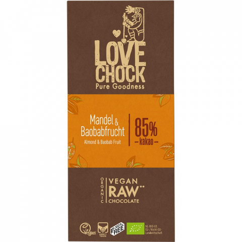 Produse BIO - Ciocolata raw vegana cu migdale si baobab