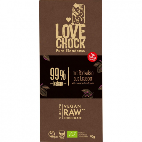 Produse BIO - Ciocolata raw vegana extreme dark 99% cacao
