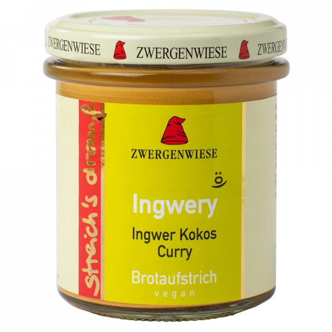 Pateu bio si creme vegetale - Crema tartinabila bio vegetala Ingwery cu ghimbir, cocos si curry