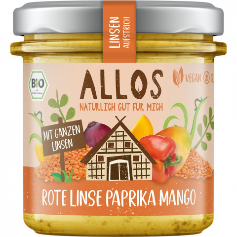 Pateu bio si creme vegetale - Crema tartinabila din linte, ardei si mango fara gluten