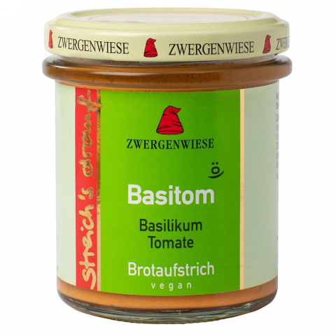 Pateu bio si creme vegetale - Crema tartinabila vegetala Basitom  cu busuioc si tomate