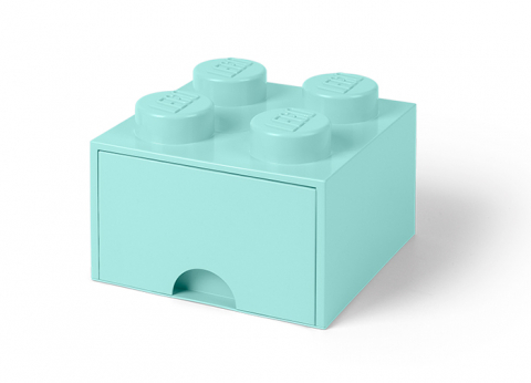 Cutii depozitare - Cutie depozitare LEGO 2x2 cu sertar, aqua