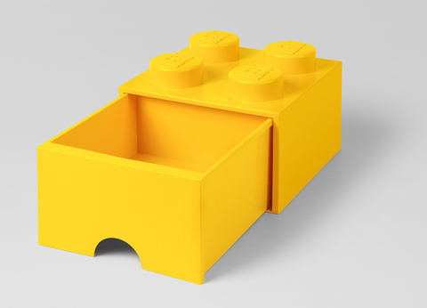 Cutie depozitare LEGO 2x2 cu sertar, galben [1]
