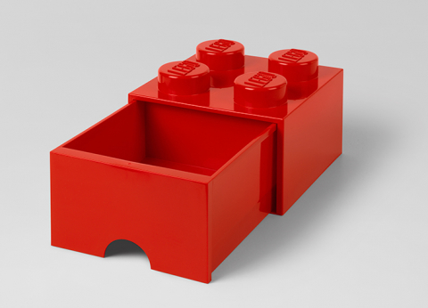 Cutie depozitare LEGO 2x2 cu sertar, rosu [1]