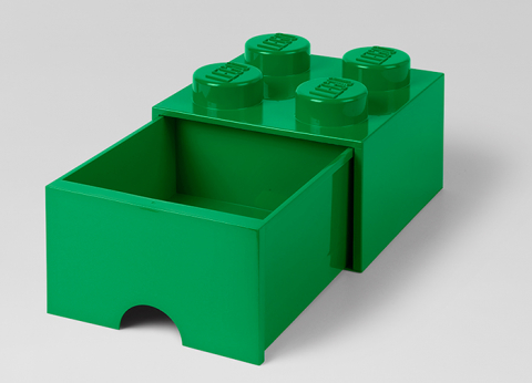 Cutie depozitare LEGO 2x2 cu sertar, verde [1]