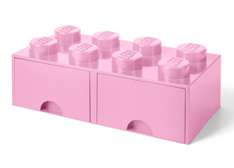 Cutii depozitare - Cutie depozitare LEGO 2x4 cu sertare, roz