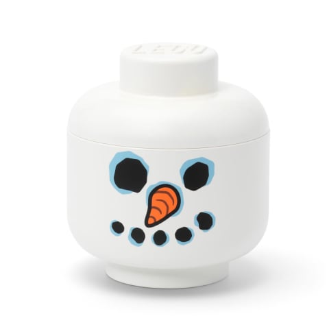 Cutii depozitare - Cutie depozitare S cap minifigurină LEGO - Om de zăpadă