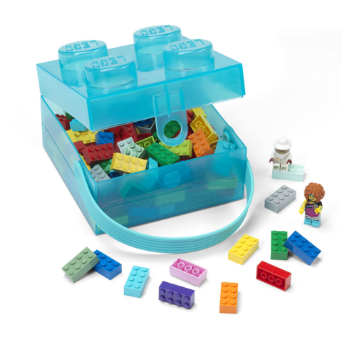 Cutie LEGO 2x2 - albastru transparent [2]