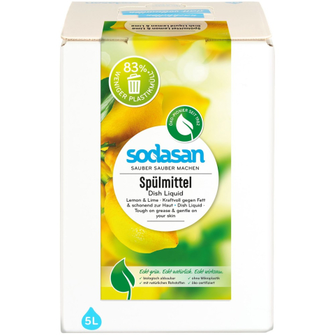 Detergenti bio de vase - Detergent lichid de vase cu lamaie si lime, bag-in-box