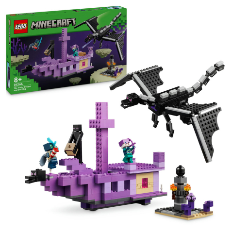 LEGO Minecraft - Dragon Ender si Corabia din End