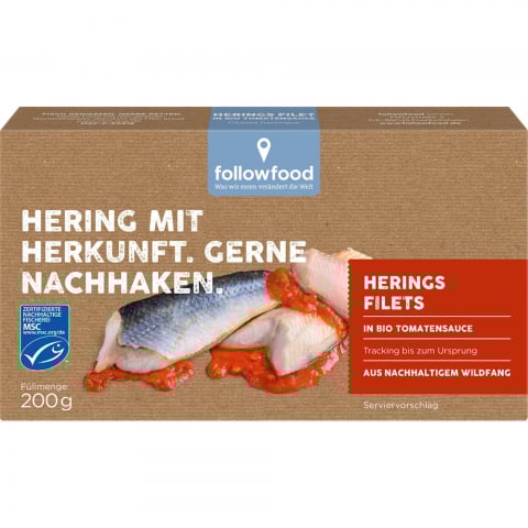 Conserve de peste bio - File de hering in sos te tomate bio