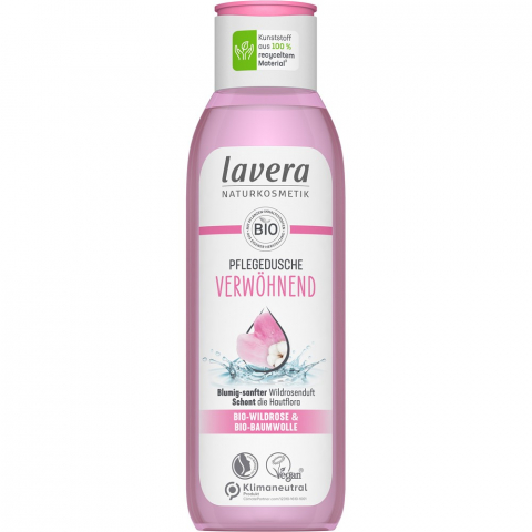 Produse BIO - Gel de dus pentru rasfat cu trandafir salbatic si bumbac bio
