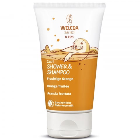 Cosmetice bio pentru copii - Gel de dus si sampon cu portocale 2 in 1 pentru copii