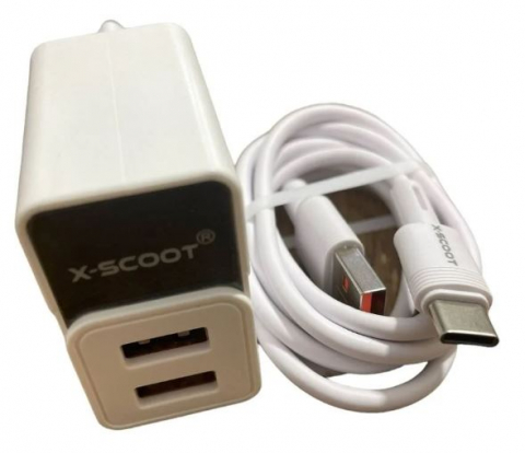 Incarcator USB TIP C, 2 Porturi, 5.1A-20W, Compatibil Samsung, Huawei, Xiaomi Alb [1]