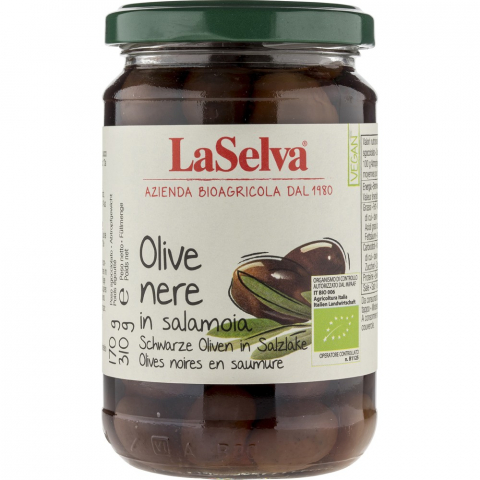 Masline bio - Masline negre bio cu samburi in saramura