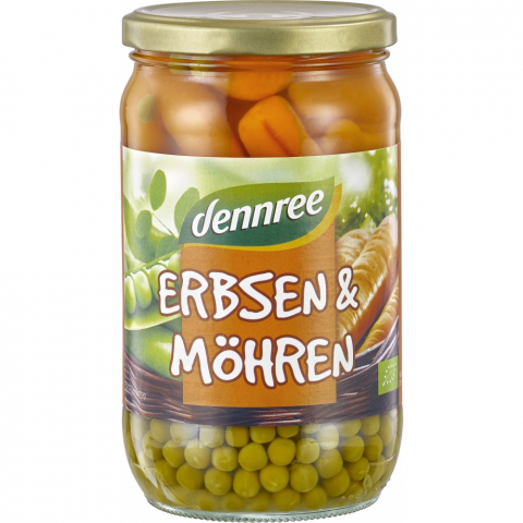 Produse BIO - Mazare bio cu morcovi la borcan