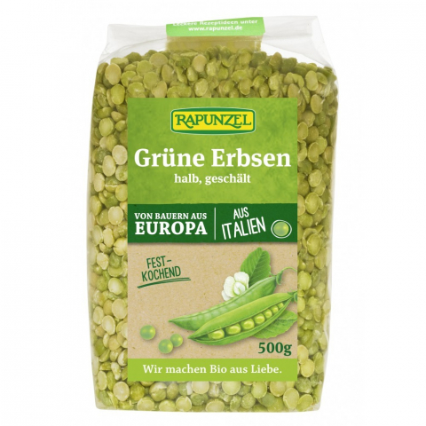 Legume bio - Mazare verde bio jumătăţi cojite